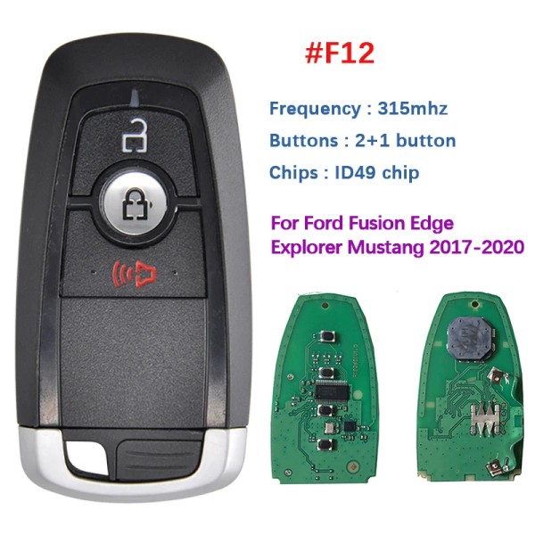Ford Fusion Explorer F-Series 3 Button Smart Key 2017-2025 For M3N-A2C93142300 | Aftermarket